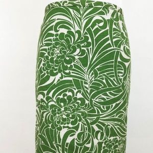 Ann Taylor Loft Petites Size 8P  Green Floral Silk